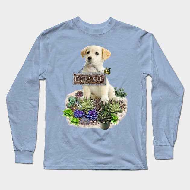 Puppy for sale Long Sleeve T-Shirt by Just Kidding by Nadine May